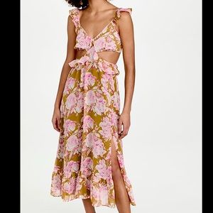 LIKELY Dress - SIZE 2 - Floral Pattern - Cut Out Style - Wedding Guest